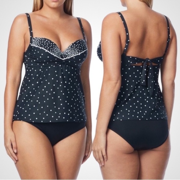 NWT Coco Reef Divine Polka Dot Tankini size 32/34C - Picture 1 of 11